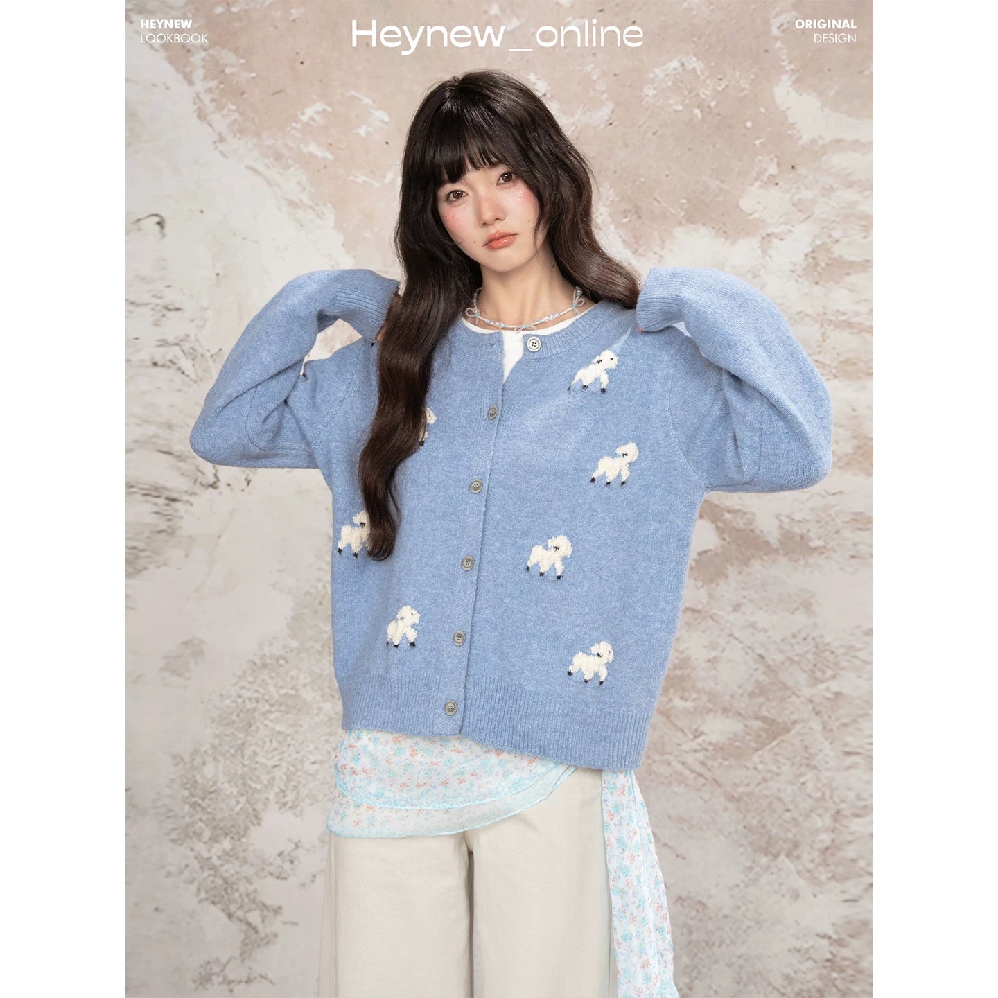LOVEHEYNEW Korean Sweet and Thin Versatile Sweater