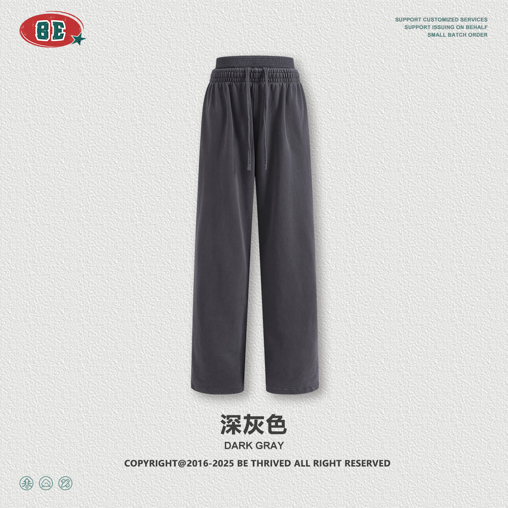 BE Vintage Casual V-Neck Long Sleeve Sweatpants Set