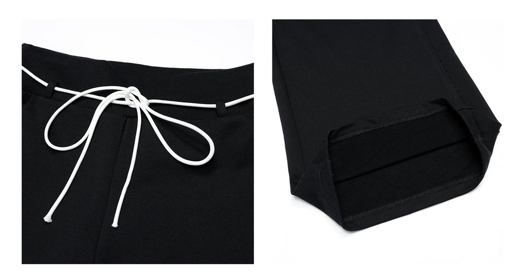 Audwyn Vintage Contrast Skinny Terry Cotton Sweatpants