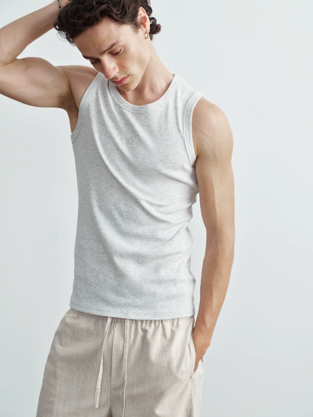 VLABMADE Embroidered Thread Stretch Training Vest