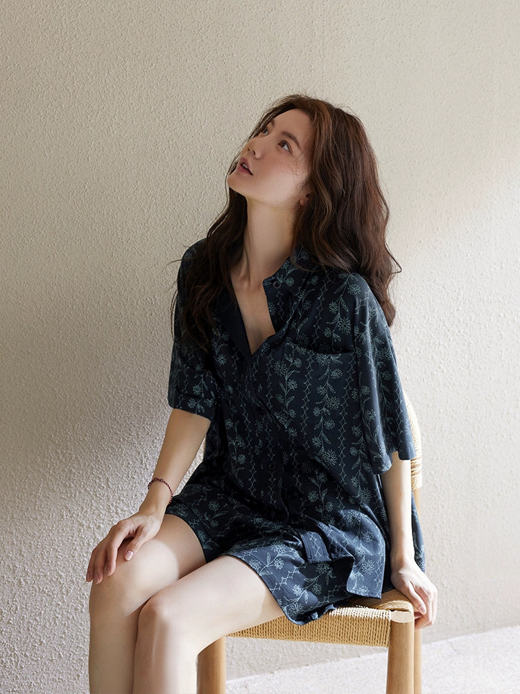 Yuenei Old Money Style Casual Home Pajamas