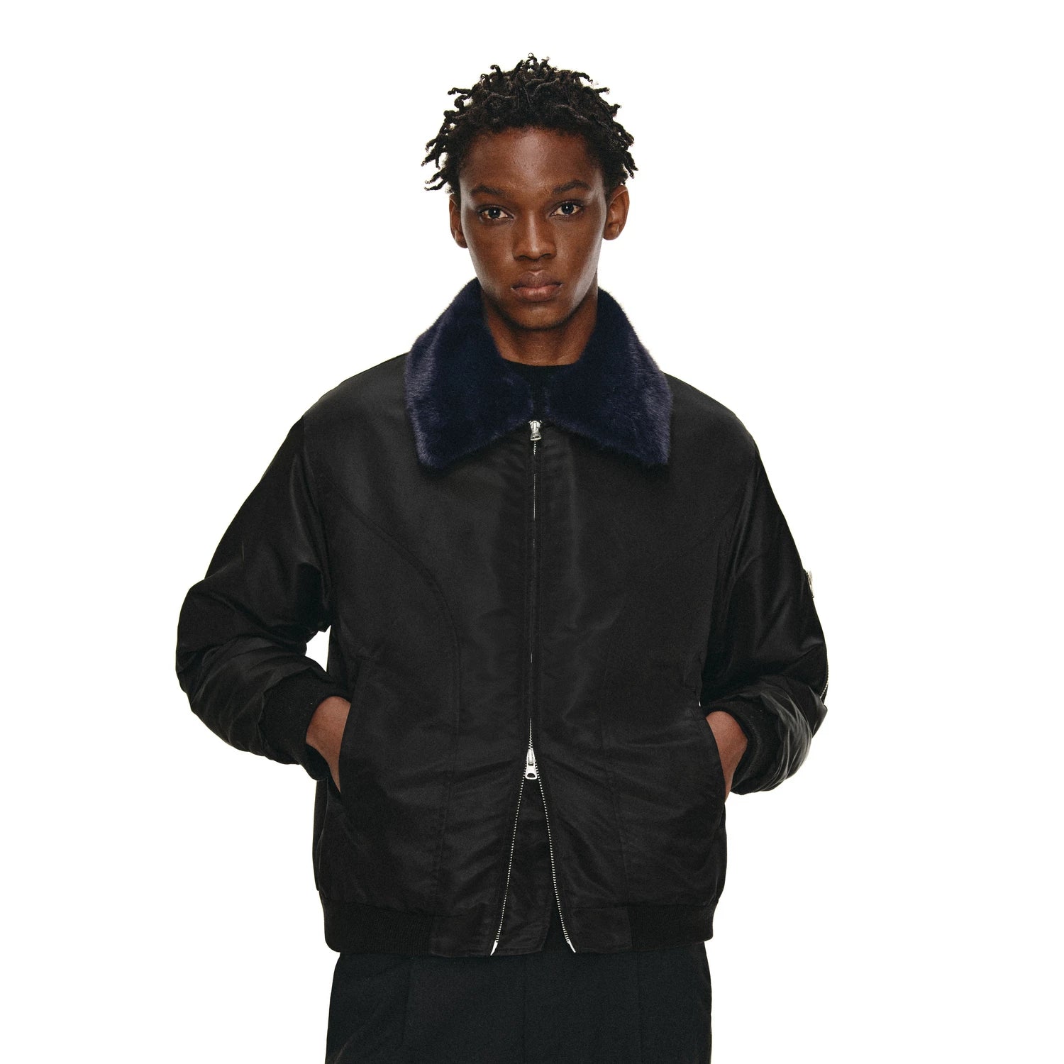 "Contrasting fur collar" bomber jacket NONRADICAL