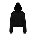 FUNKYFUN Double Zipper Stand-up Neck Hooded Short Cardigan