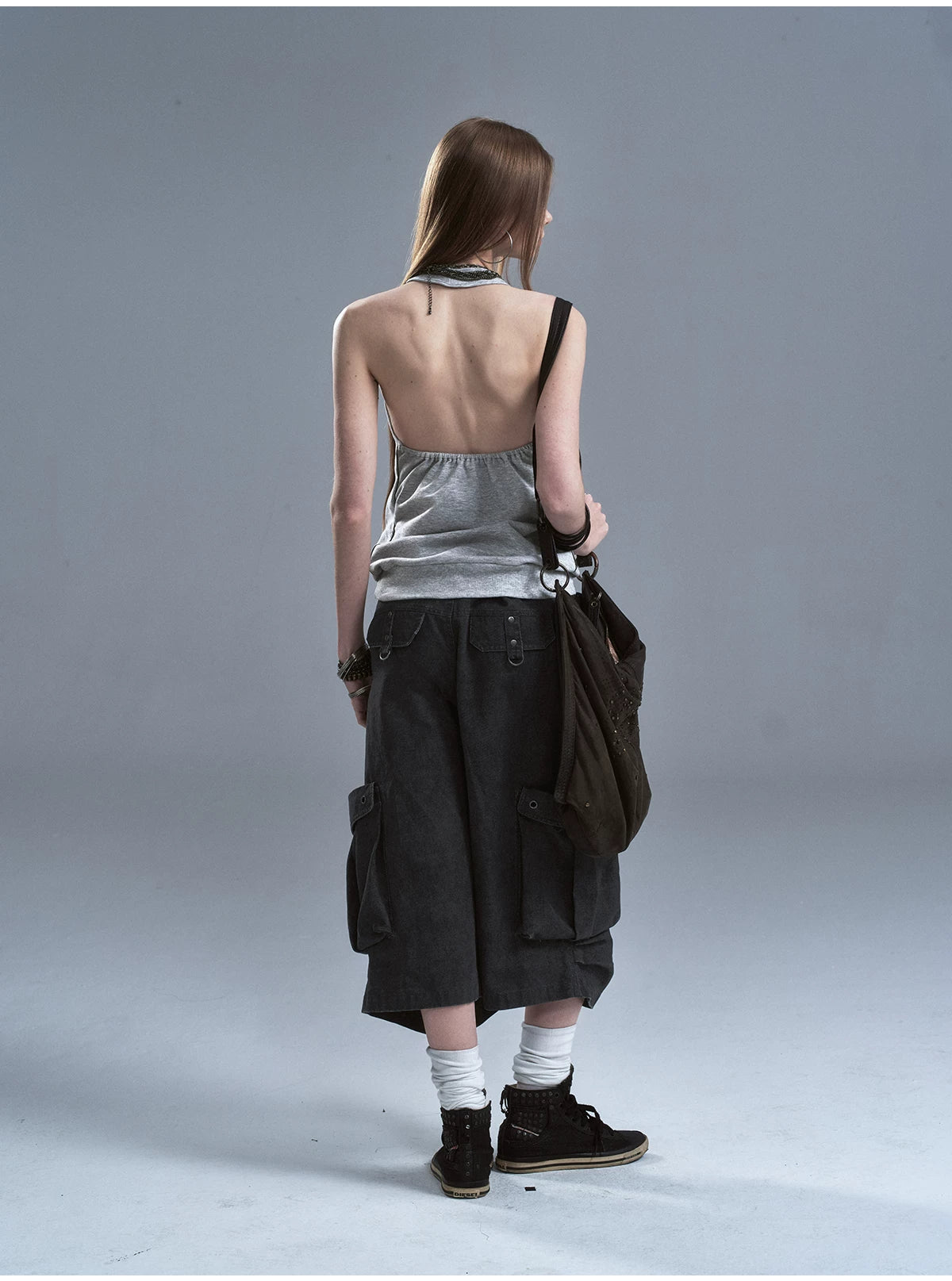 WearAndtear Neck Halter Contrasting Vest