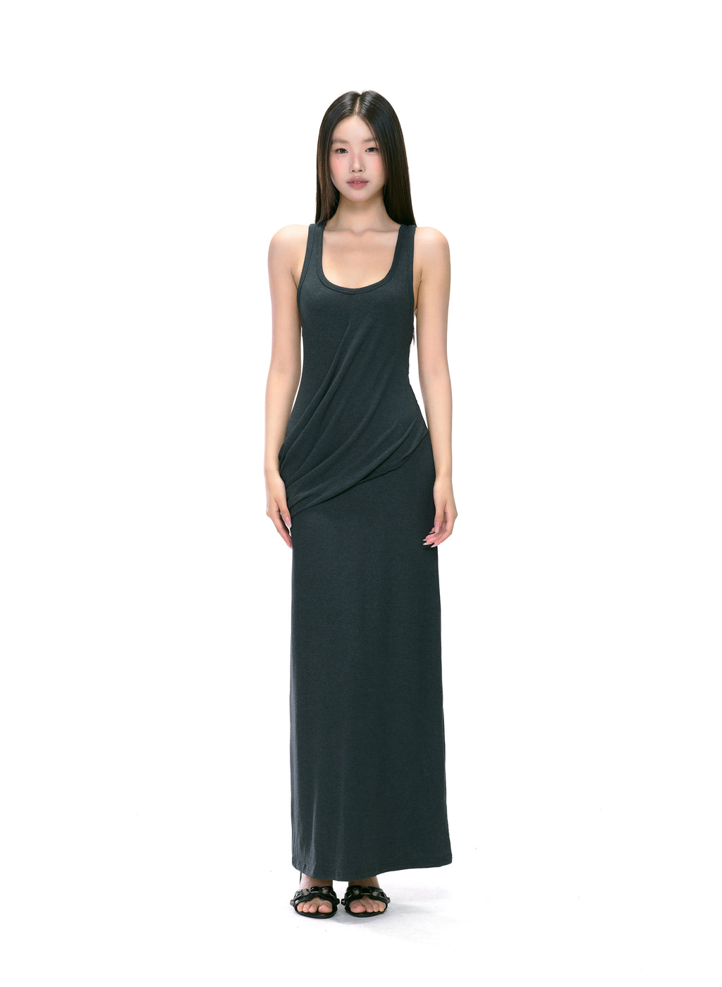WITHMIN Sleeveless Pleated Vest Dress