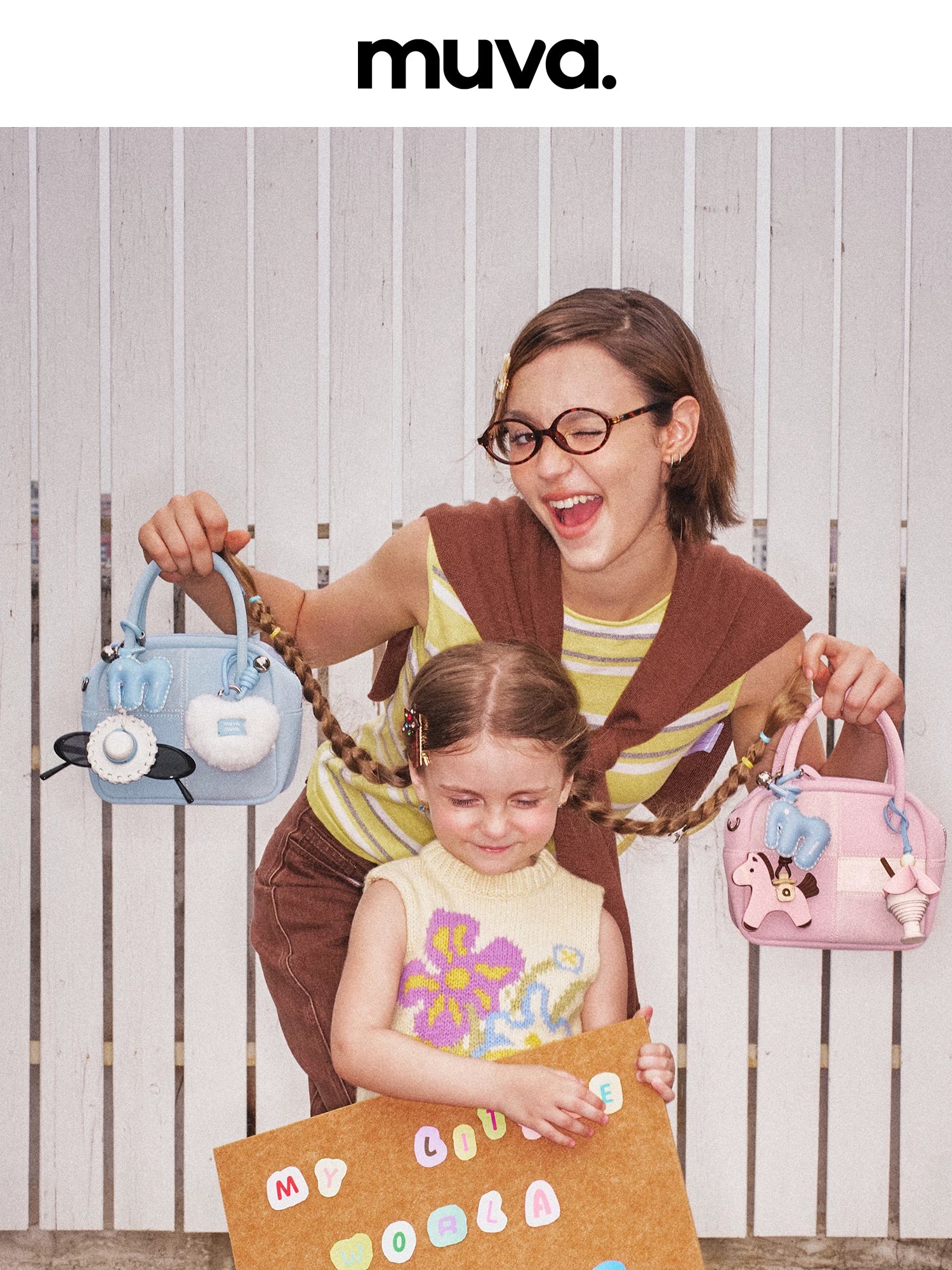 Muva Color Matching Plaid Handbag