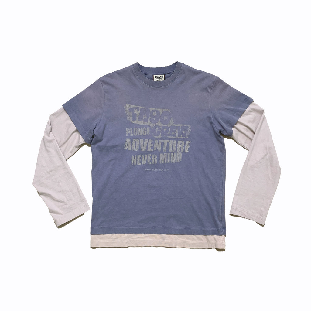 TH90 Splicing Fake Two Pieces Casual Long Sleeves