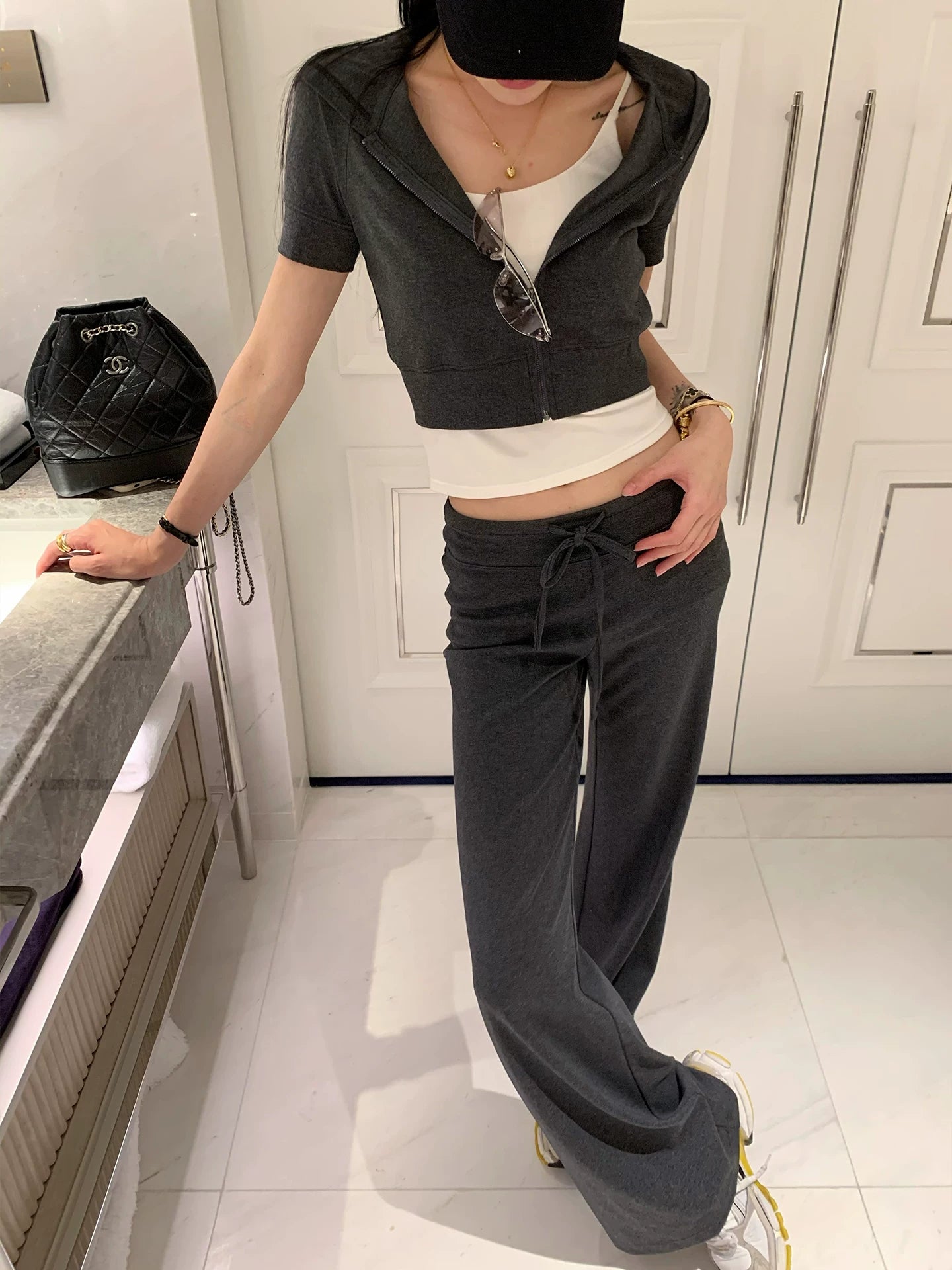 YOUNG KYLIN Versatile Loose Casual Pants Set