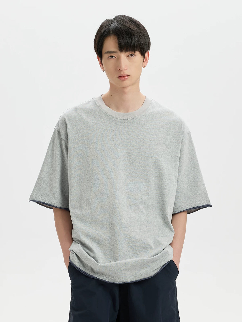 BUTTBILL Retro Contrast Casual Tee