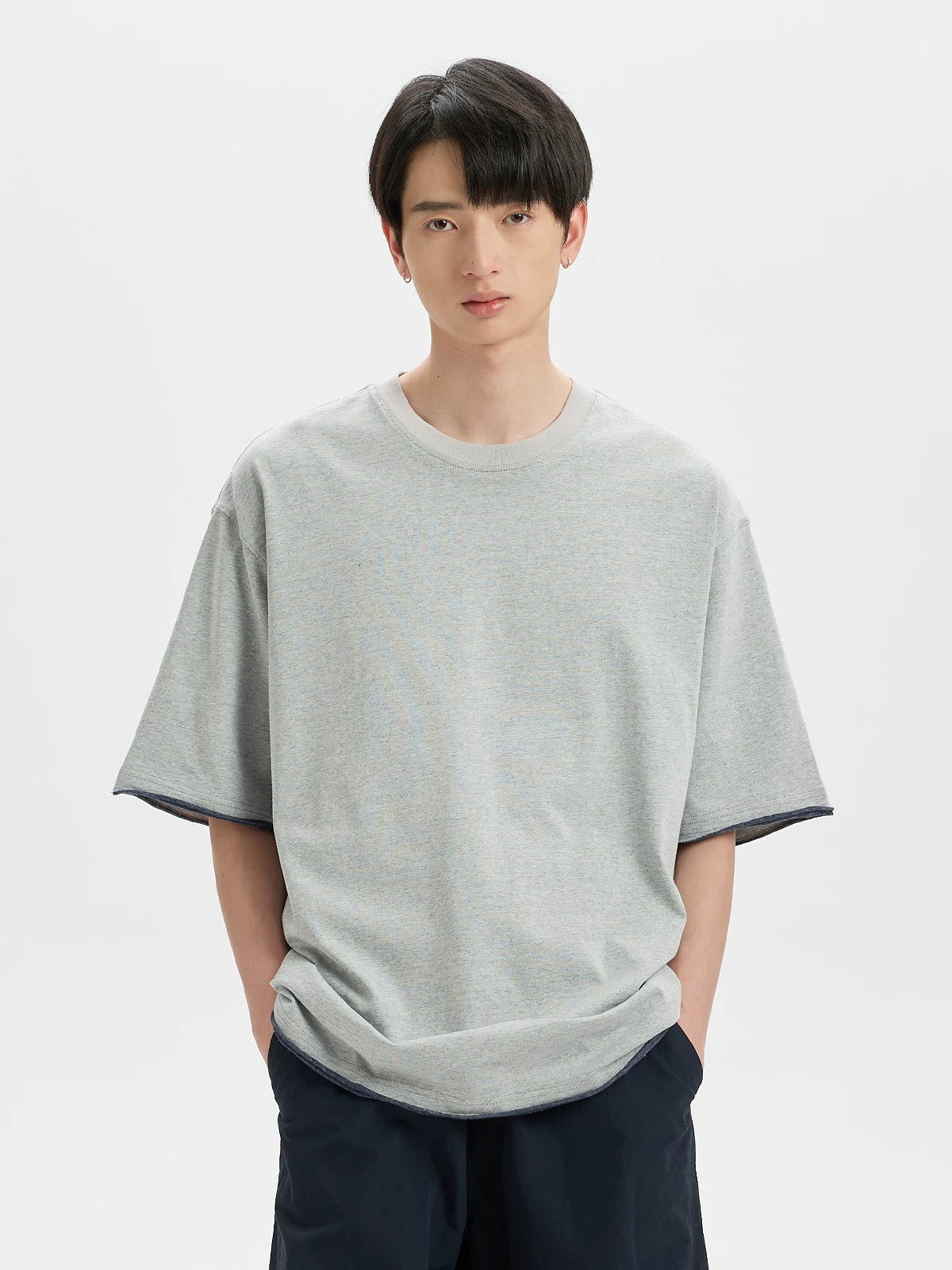BUTTBILL Retro Contrast Casual Tee