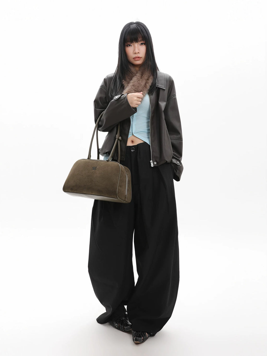 JANDRESS Suede Simple Shoulder Bag