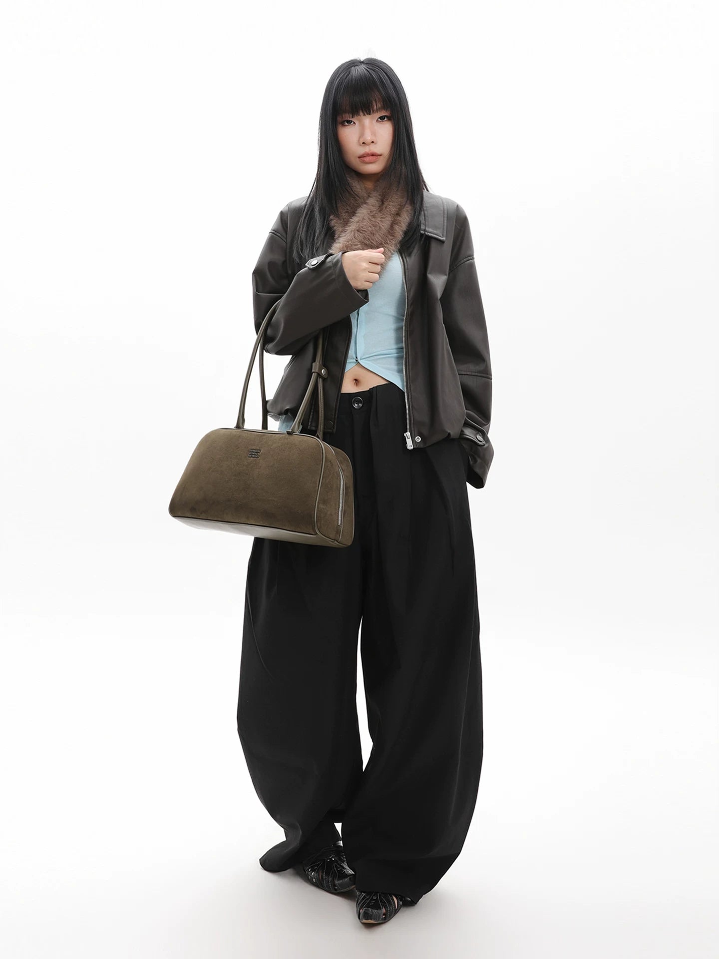 JANDRESS Suede Simple Shoulder Bag
