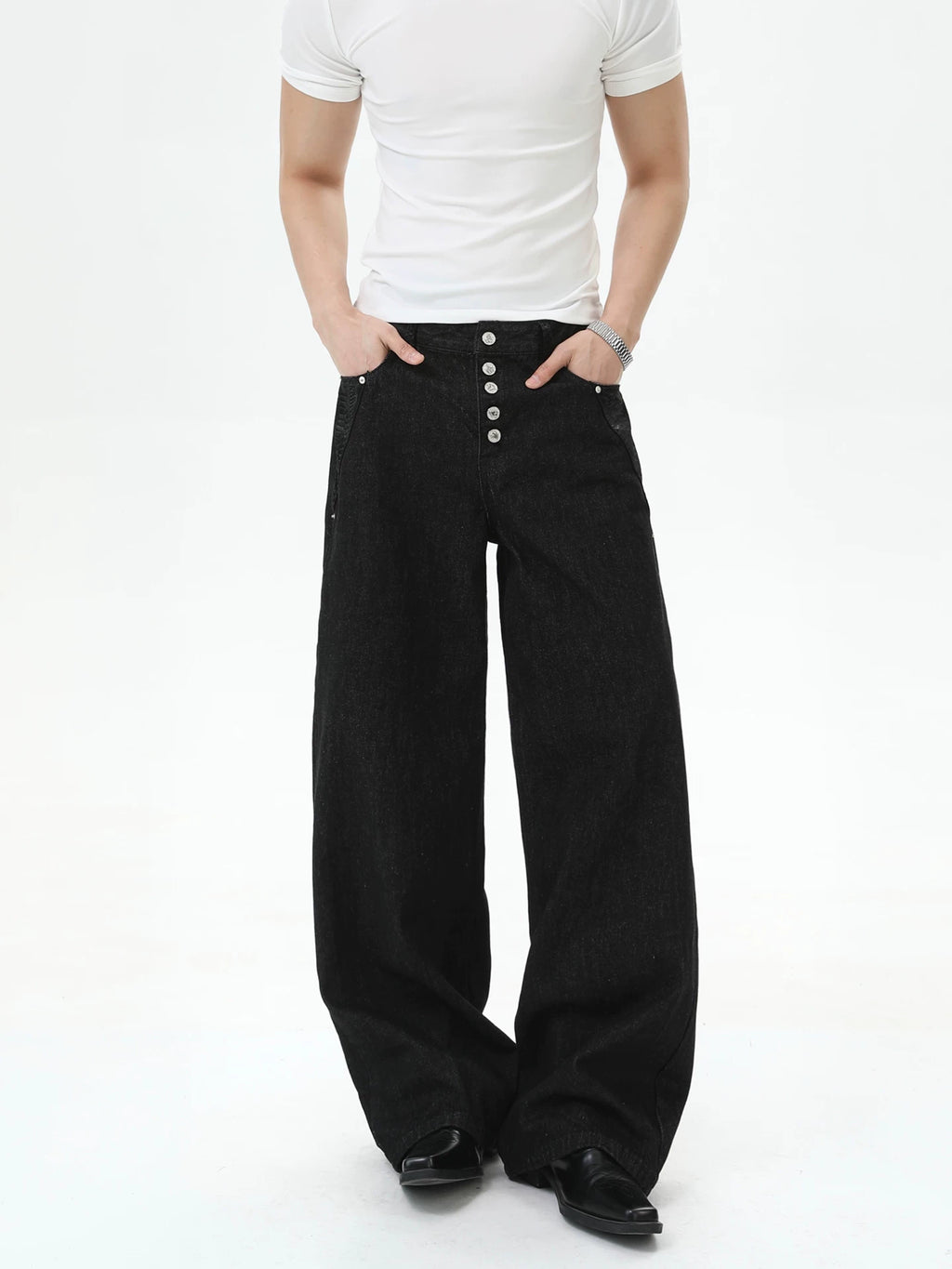 TURNTIDE Snake-stitched Straight Jeans