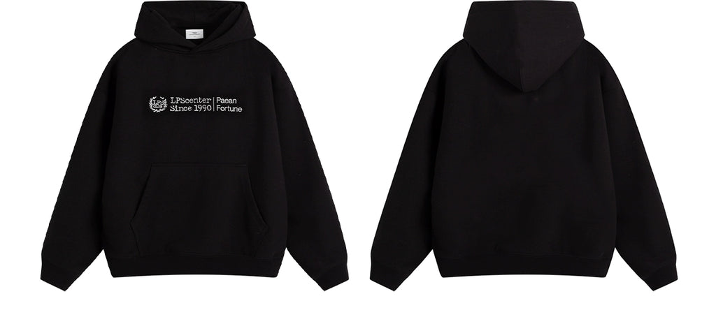 Loopsoon Vintage Alphabet Embroidered Hooded Sweater