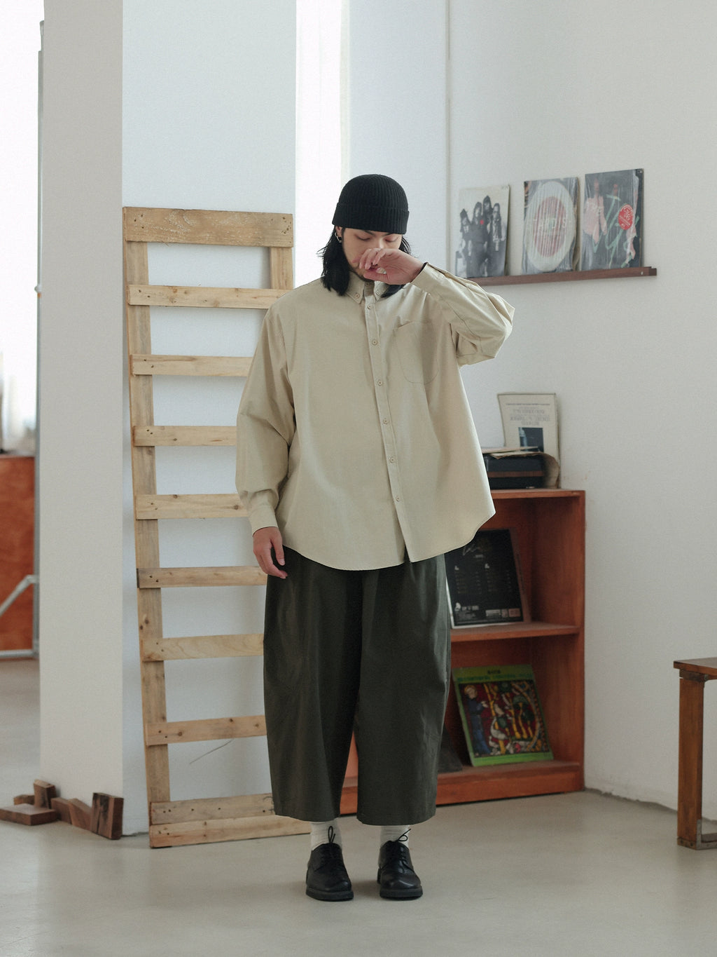 NOEARS Loose Lapel Long Sleeve Shirt