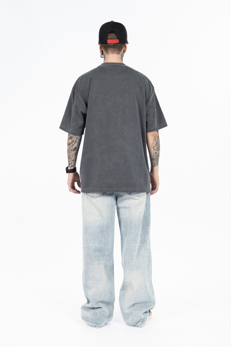 SUPER WAY Skull Letter Print Loose Tee