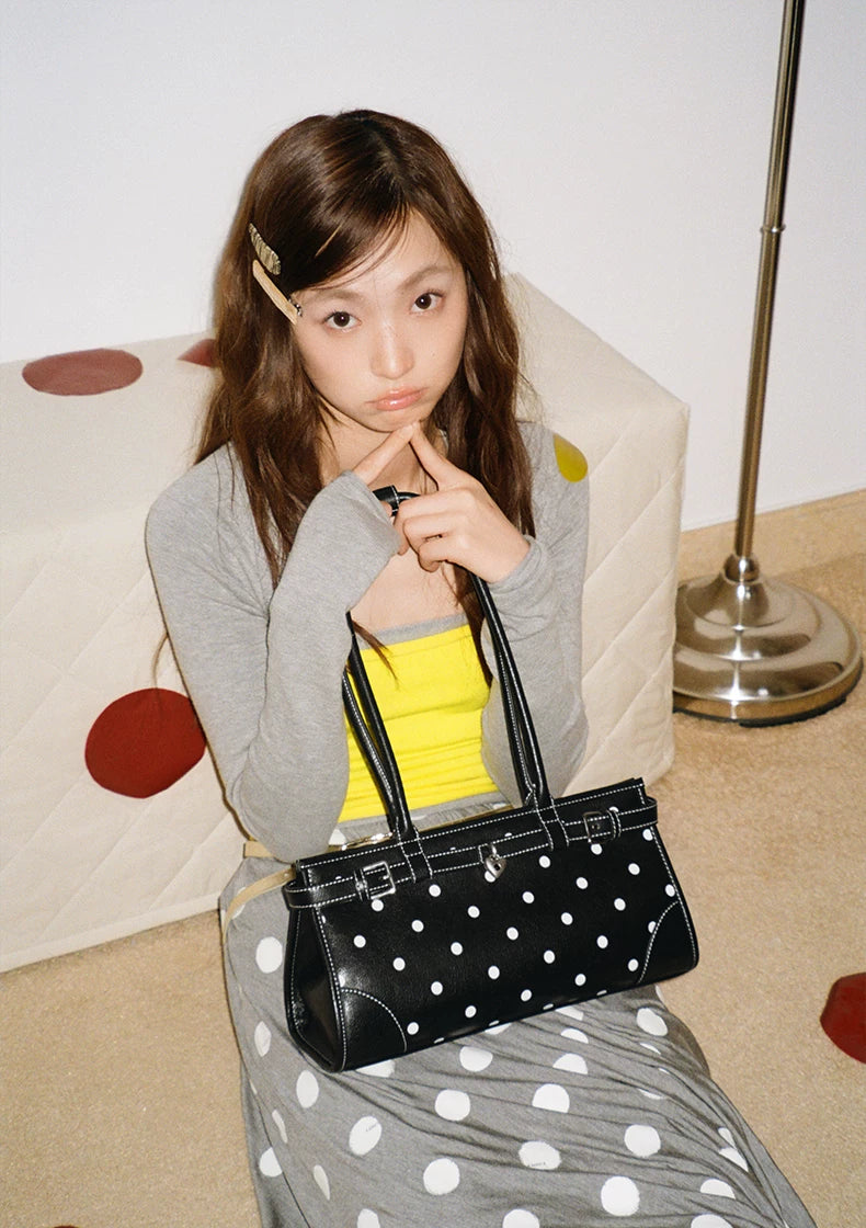 ANGELSKY Polka Dot Shoulder Armpit Bag