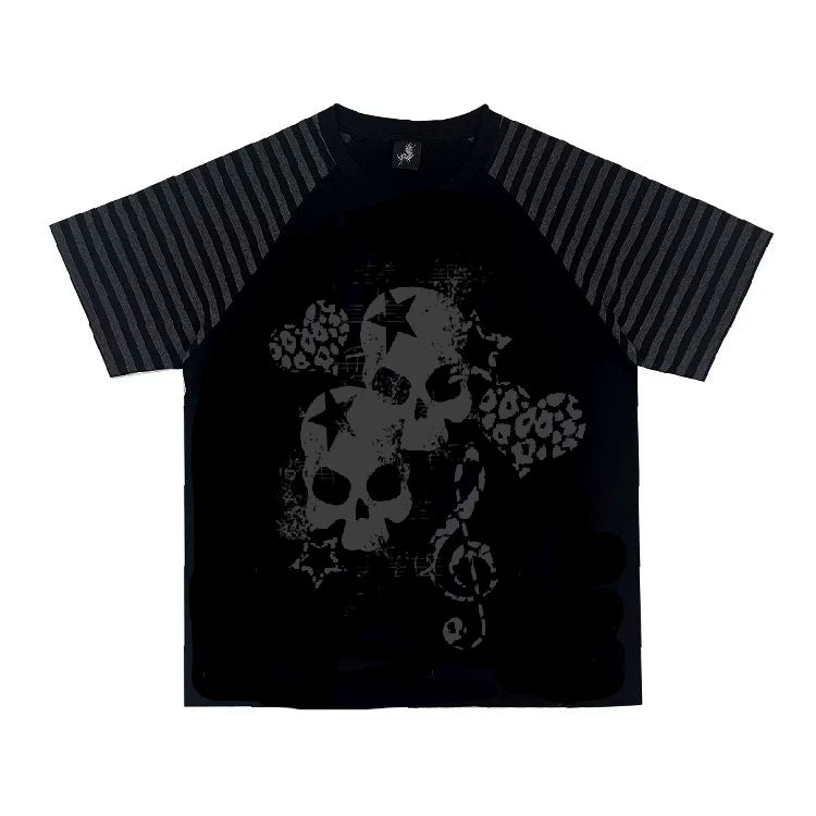 WETBODY Tattoo Skull Print Shoulder Tee