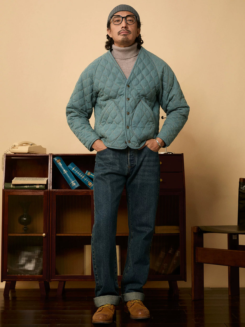 SOARIN Thermal V-neck Casual Tooling Rhombus Jacket