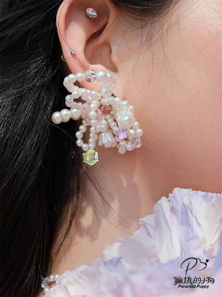 ParanoidP Pearl Flower Macaron Earrings