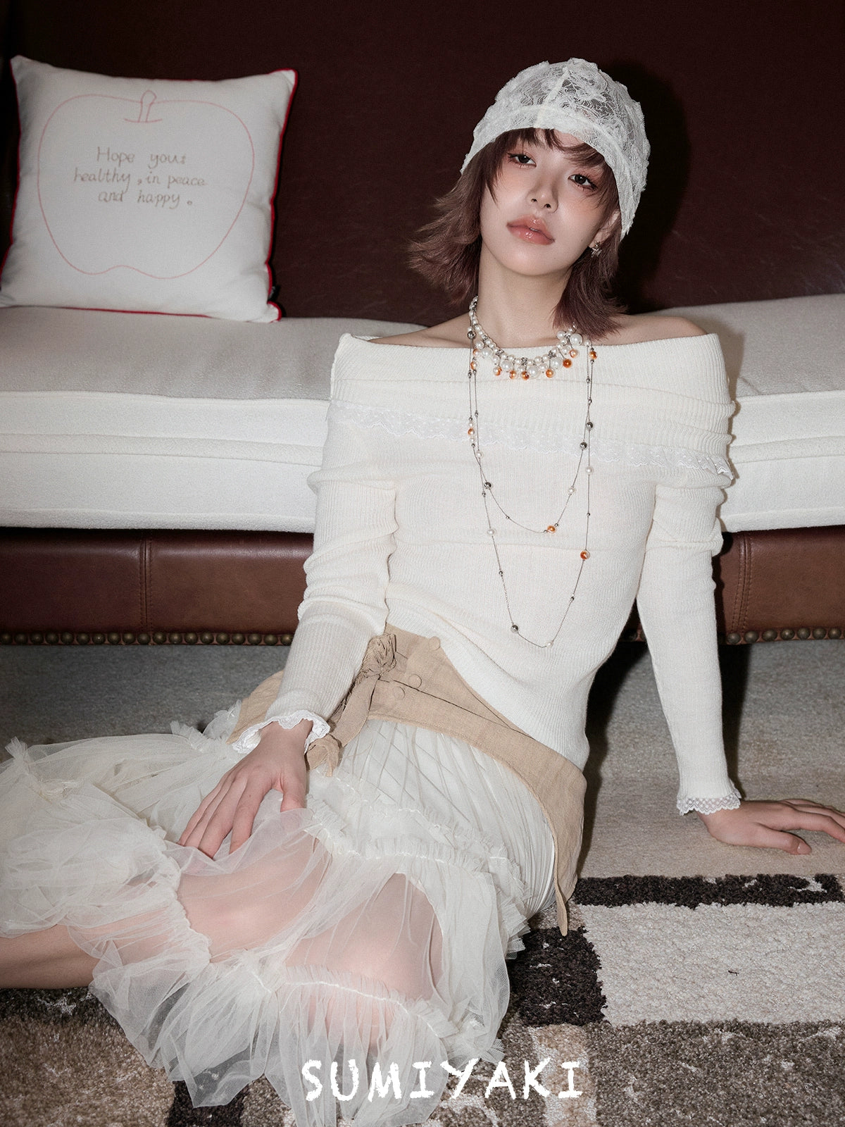 SUMIYAKI Burning Broken Pearl Necklace