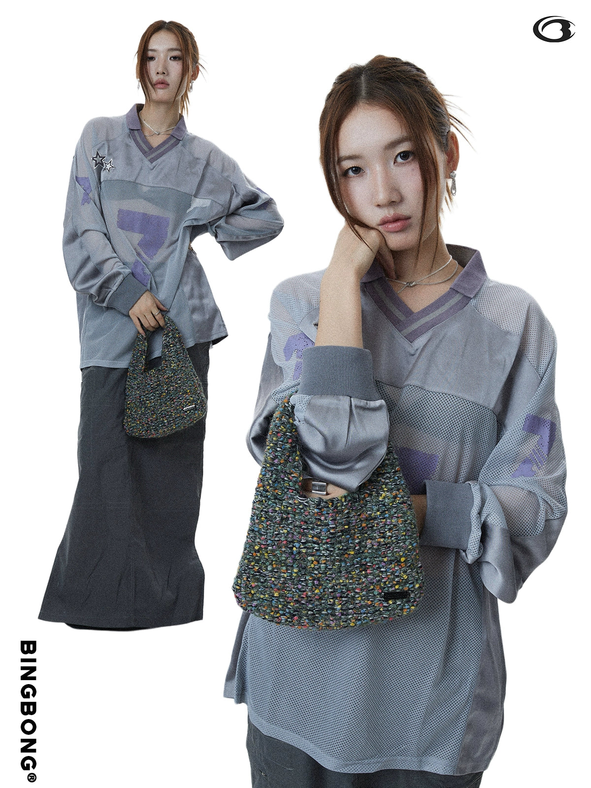 BINGBONG Hand-knitted Wool Retro Handbag