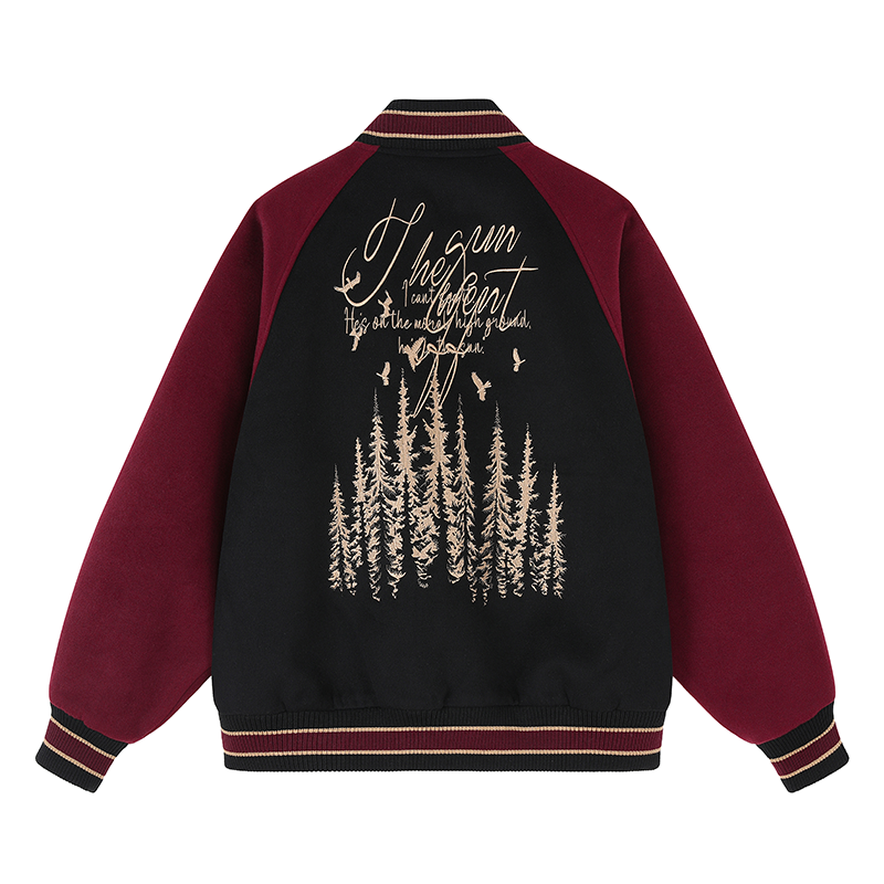 MATCHA STORY Embroidered Premium Baseball Jacket