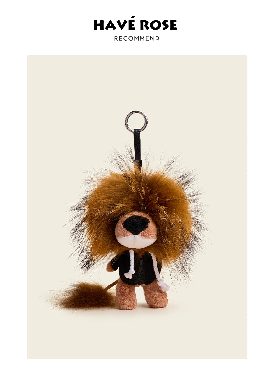 HAVEROSE Creative Plush Lion Doll Bag Pendant