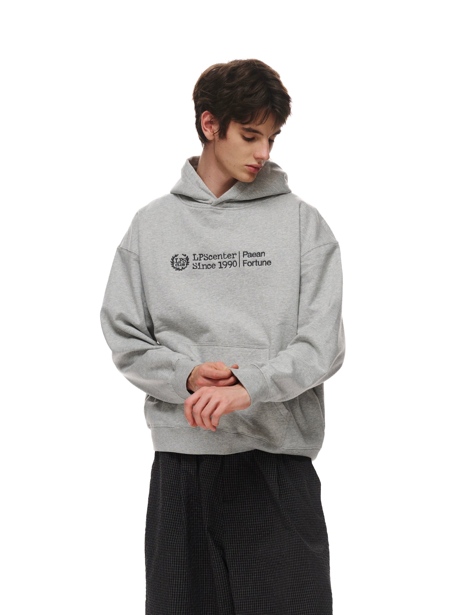 Loopsoon Vintage Alphabet Embroidered Hooded Sweater