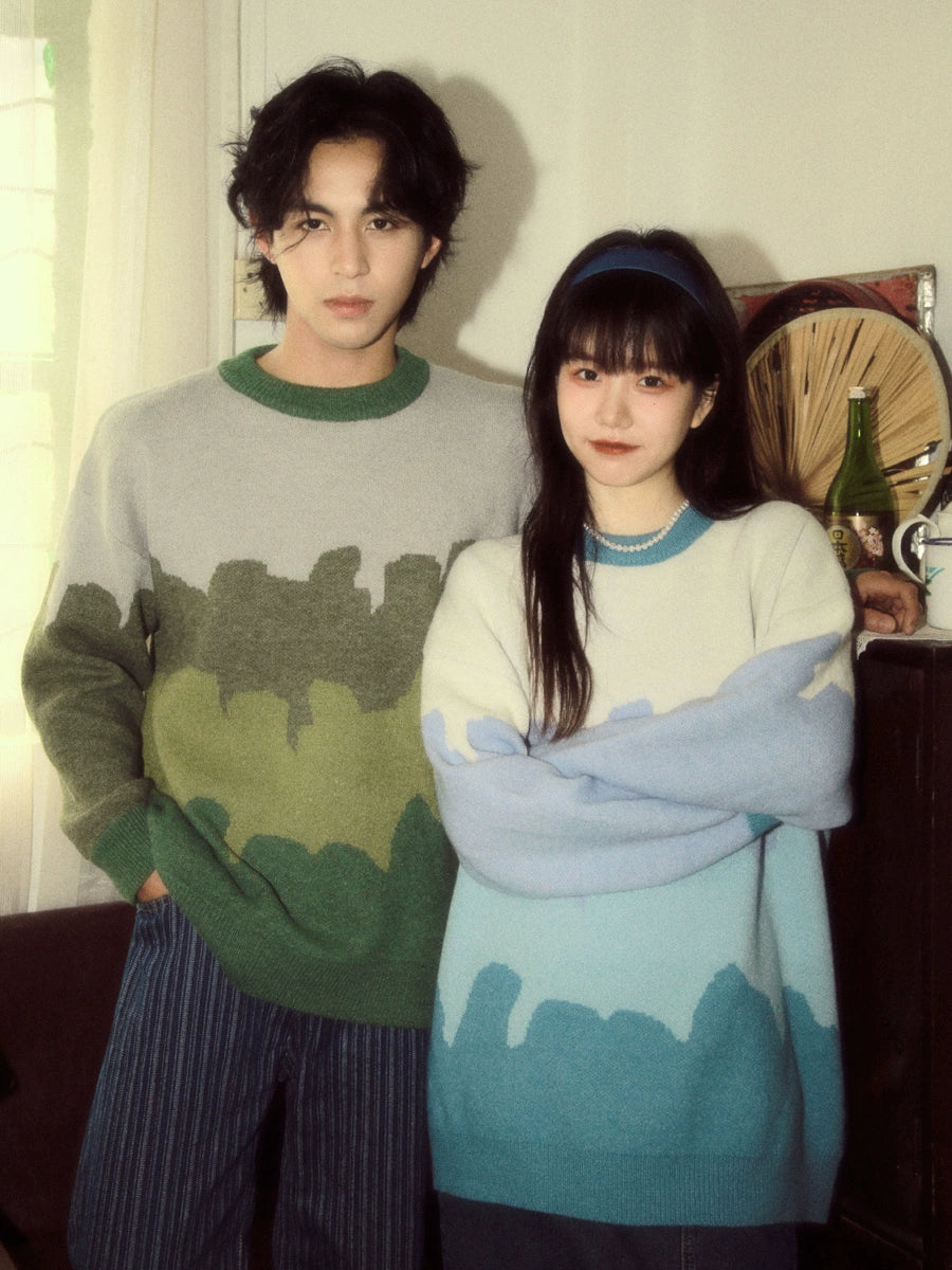 ALOHA Vintage Lazy Wave Striped Sweater