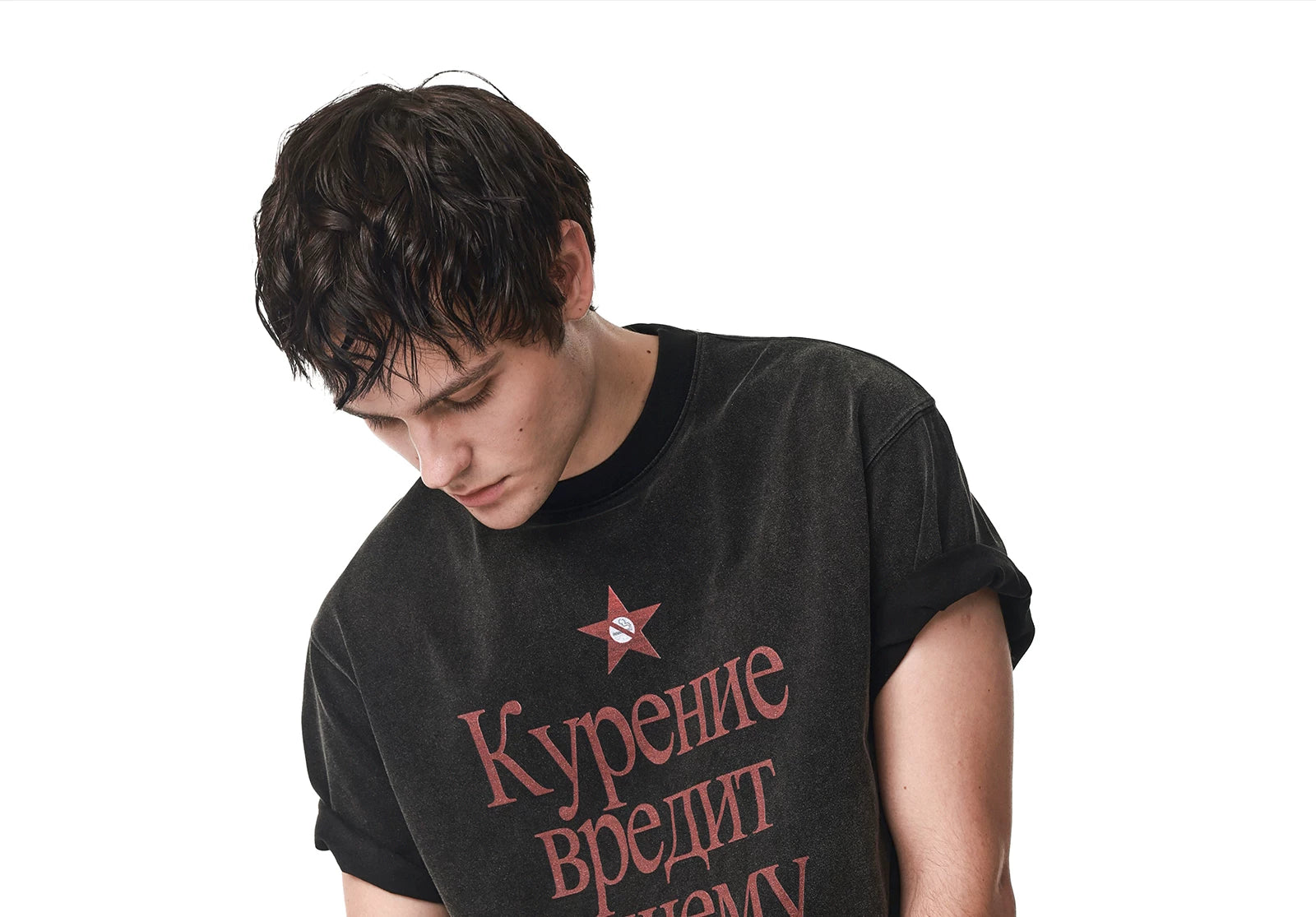 ANTIDOTE Russian Alphabet Print Loose Tee