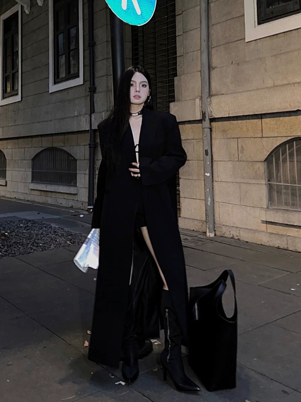 CHUYUQI High-end Aura Long Loose Blazer