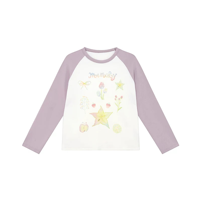 KANO Graffiti Print Contrast Raglan Sleeve Loose Tee