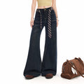 UNIFREE Loose and Skinny Tie Decorative Floor Pants