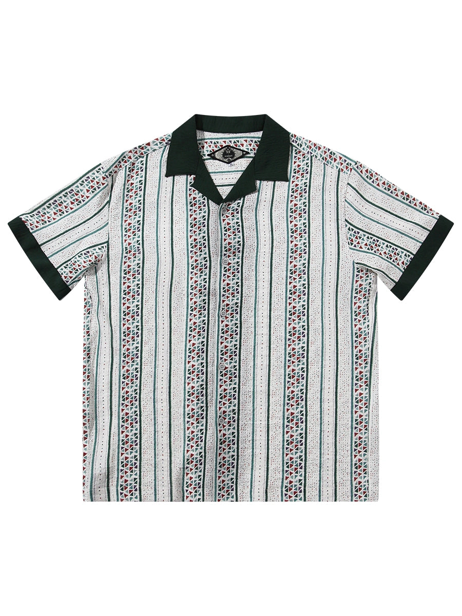 SOARIN British Vintage Striped Short Sleeve Shirt