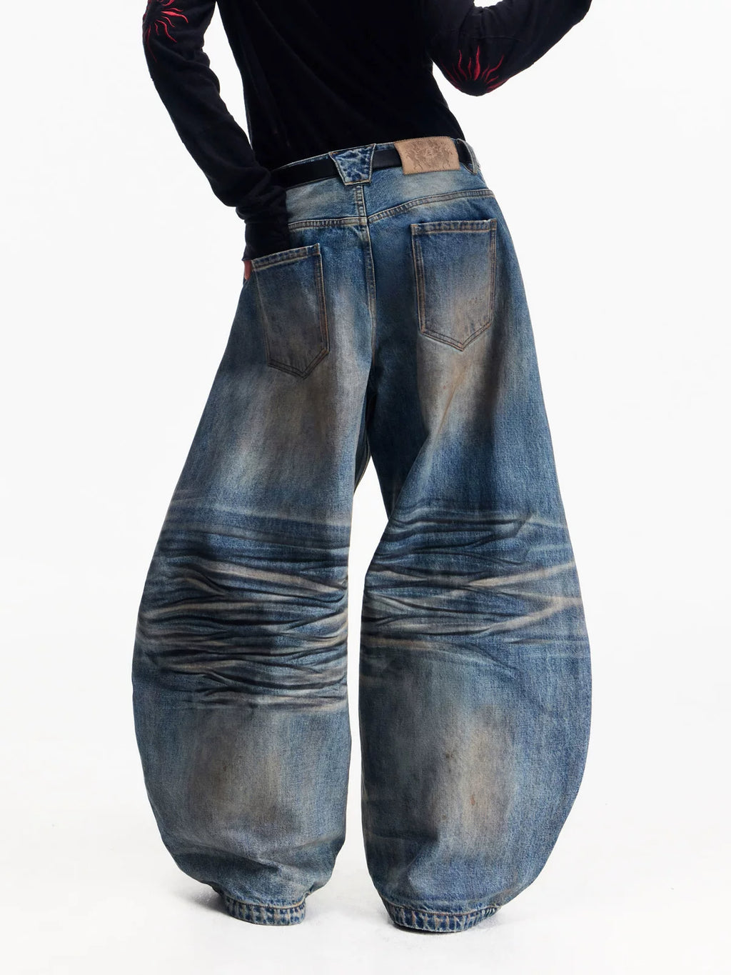 PEOPLESENSE Vintage Wear Resistant Loose Wide Leg Pants