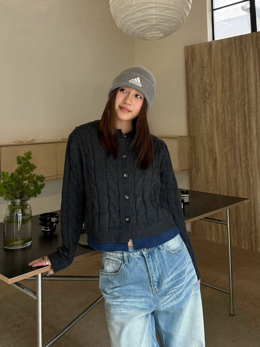 CCYE Fake Two-piece Splicing Contrasting Color Twisted Sweater