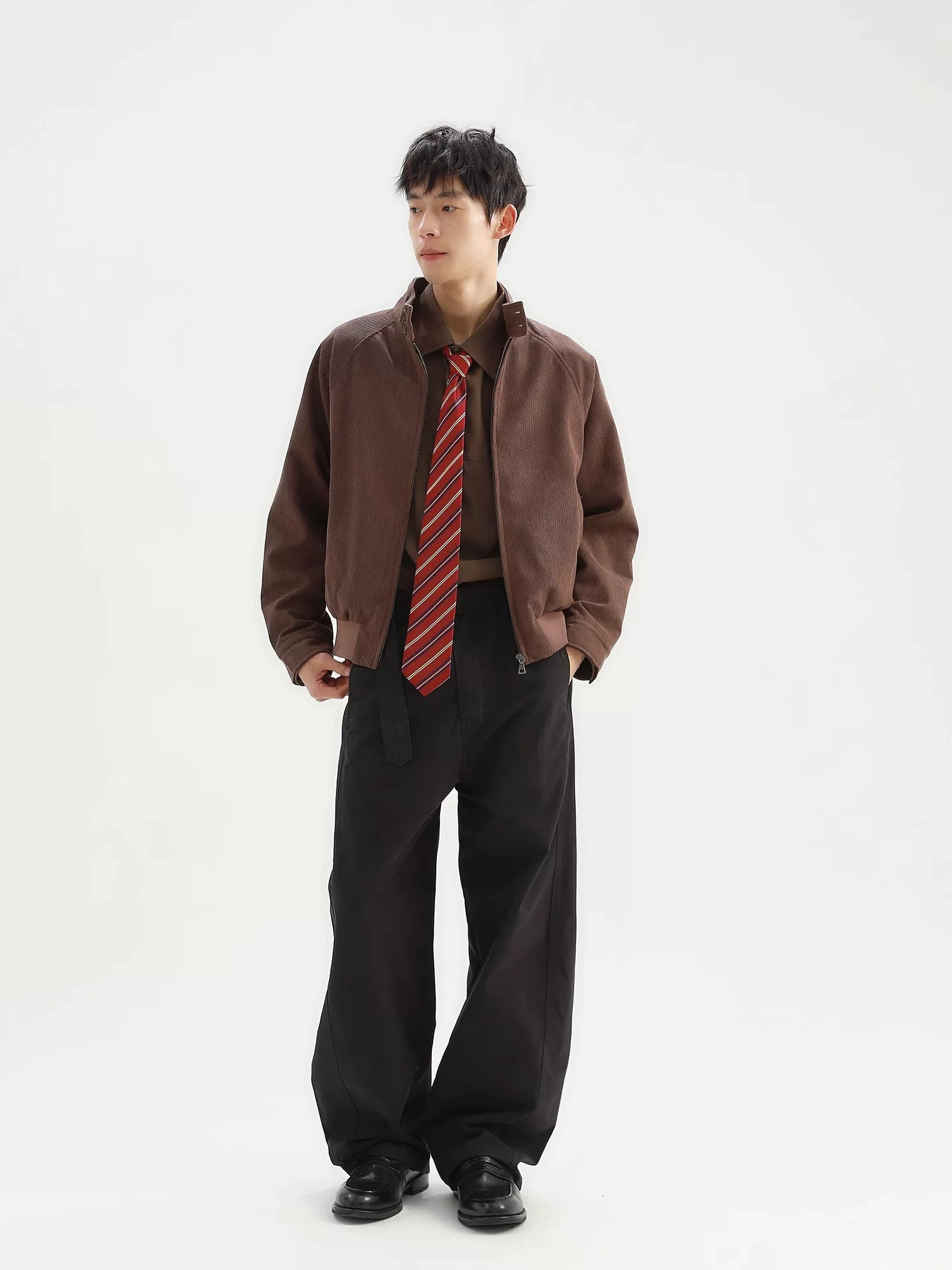 Stay The Night Corduroy Plaid Stand-Up Jacket