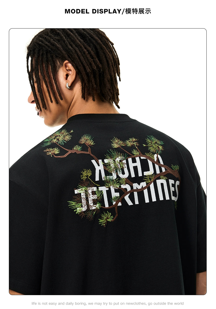 Achock Embroidery Casual Loose Tee