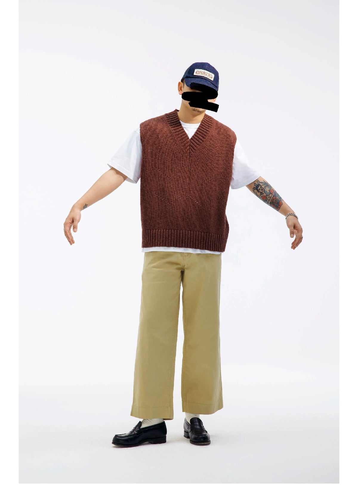 SUPERTOFU Loose Skeleton Knitted Vest