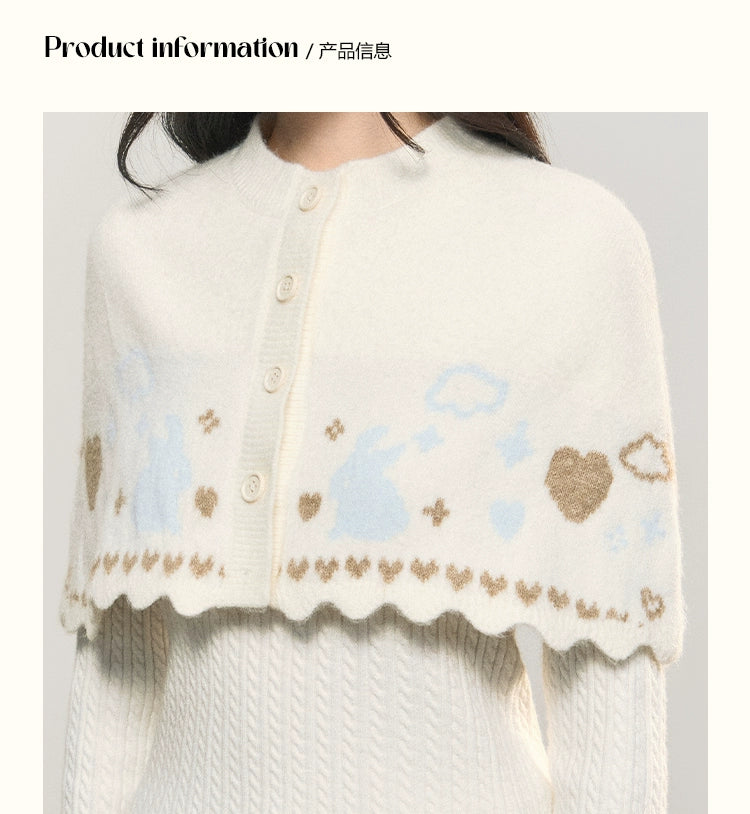 Umoumo Sweet and Gentle Knitted Cape Sweater