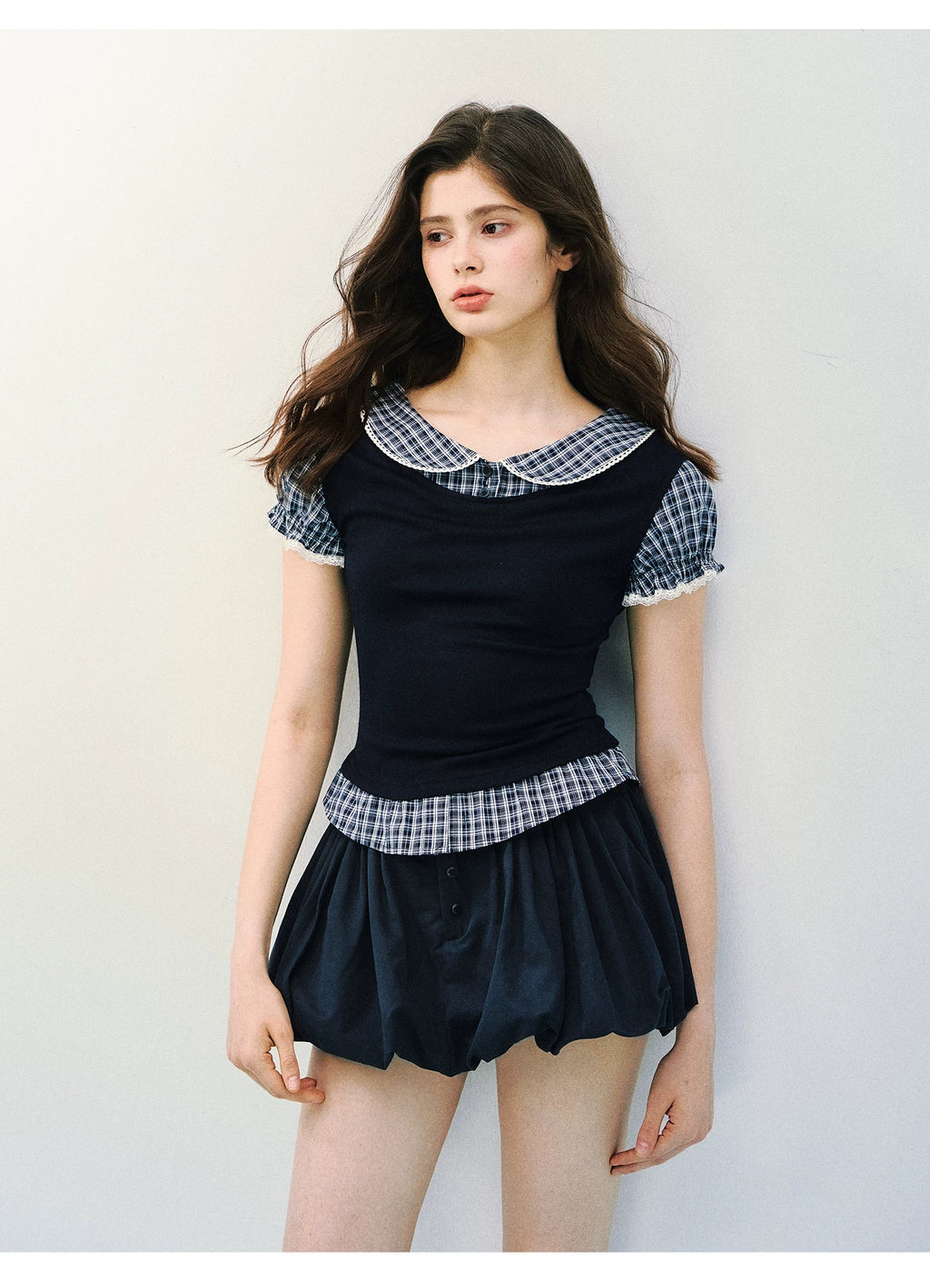 SunsetPark Fake Two Pieces Slim Versatile Tee