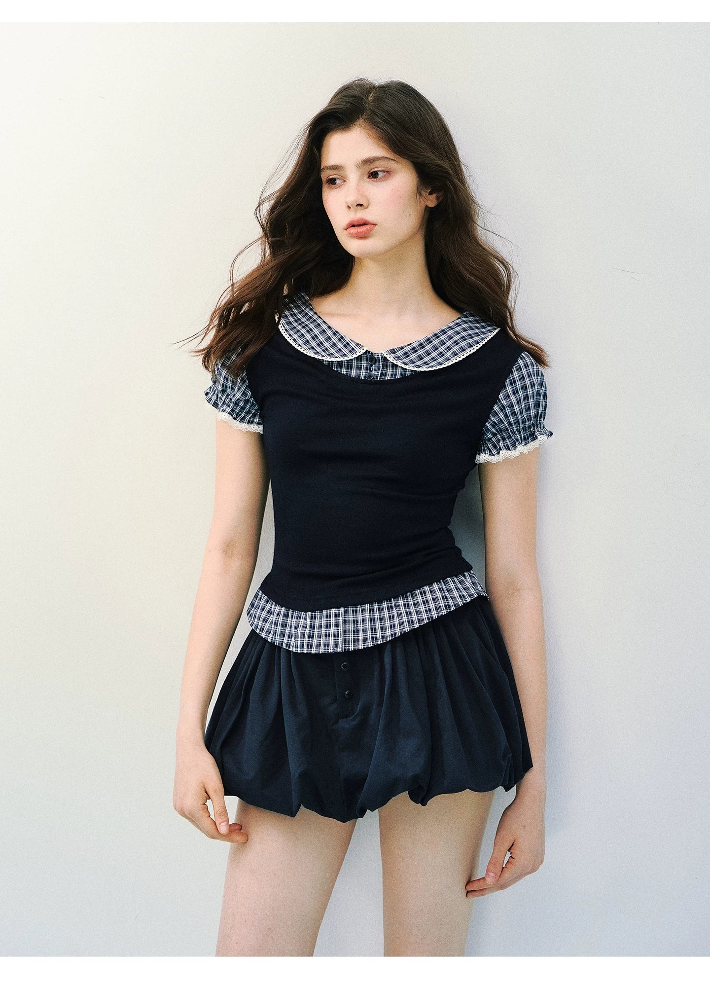 SunsetPark Fake Two Pieces Slim Versatile Tee