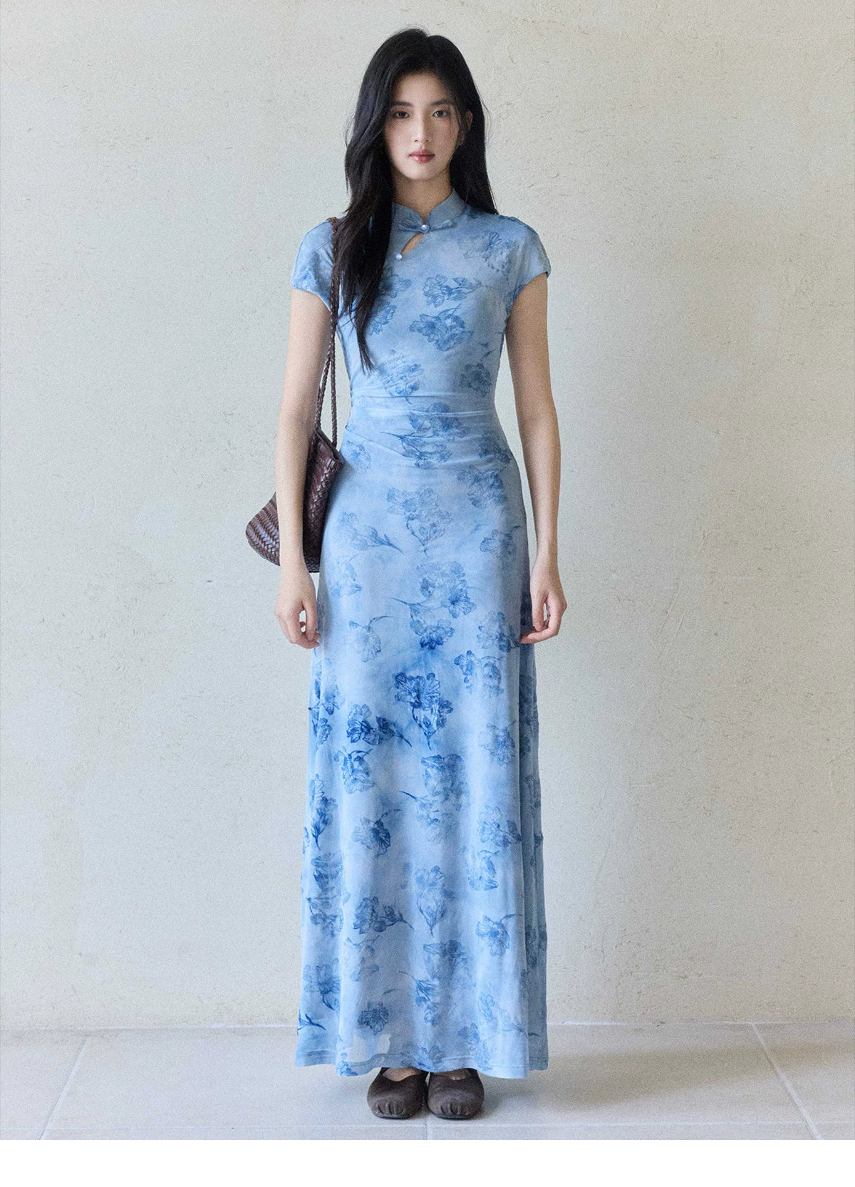 TYANG Smudged Cheongsam Slim-fit Temperament Dress