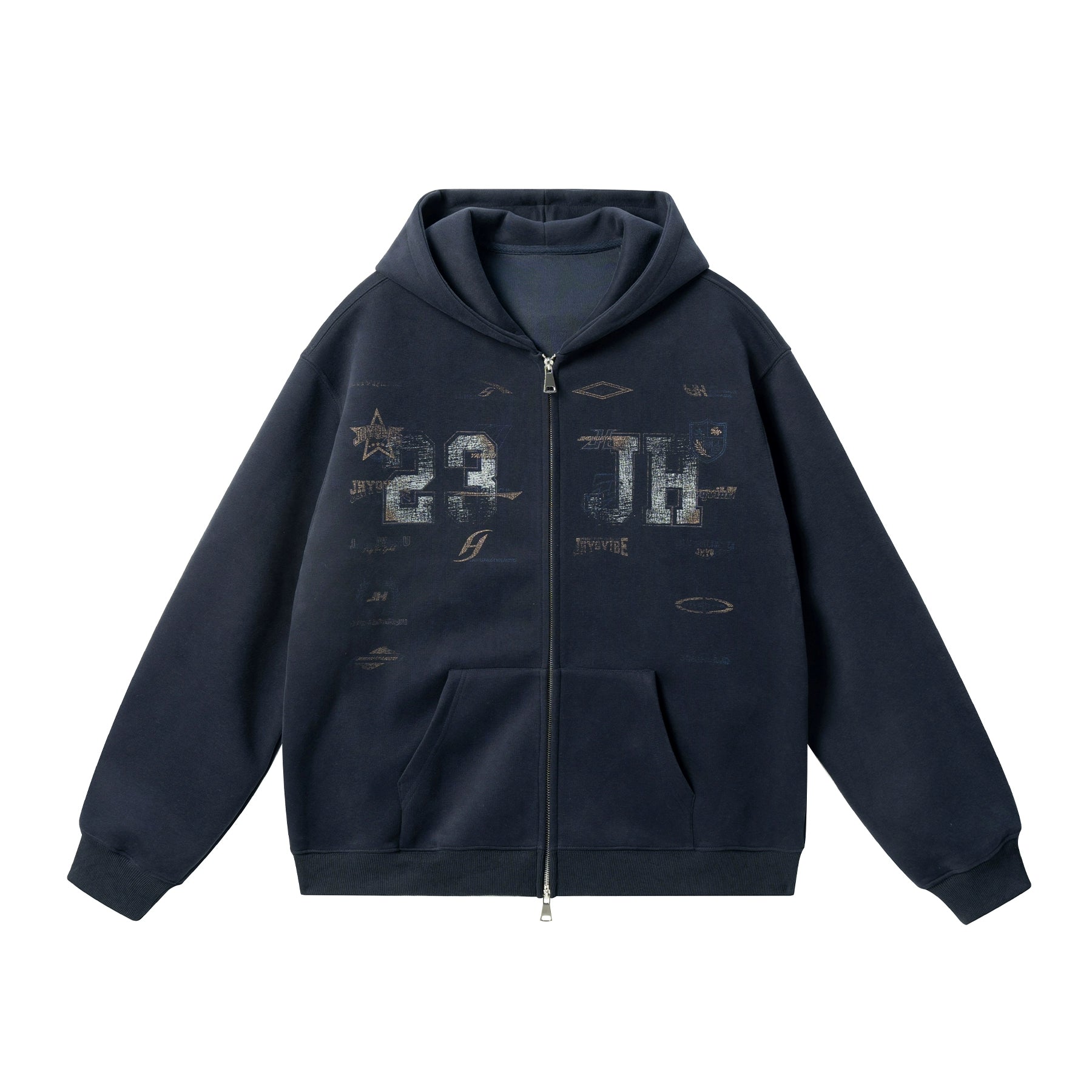 JHYQ Retro Letter Print Hoodie