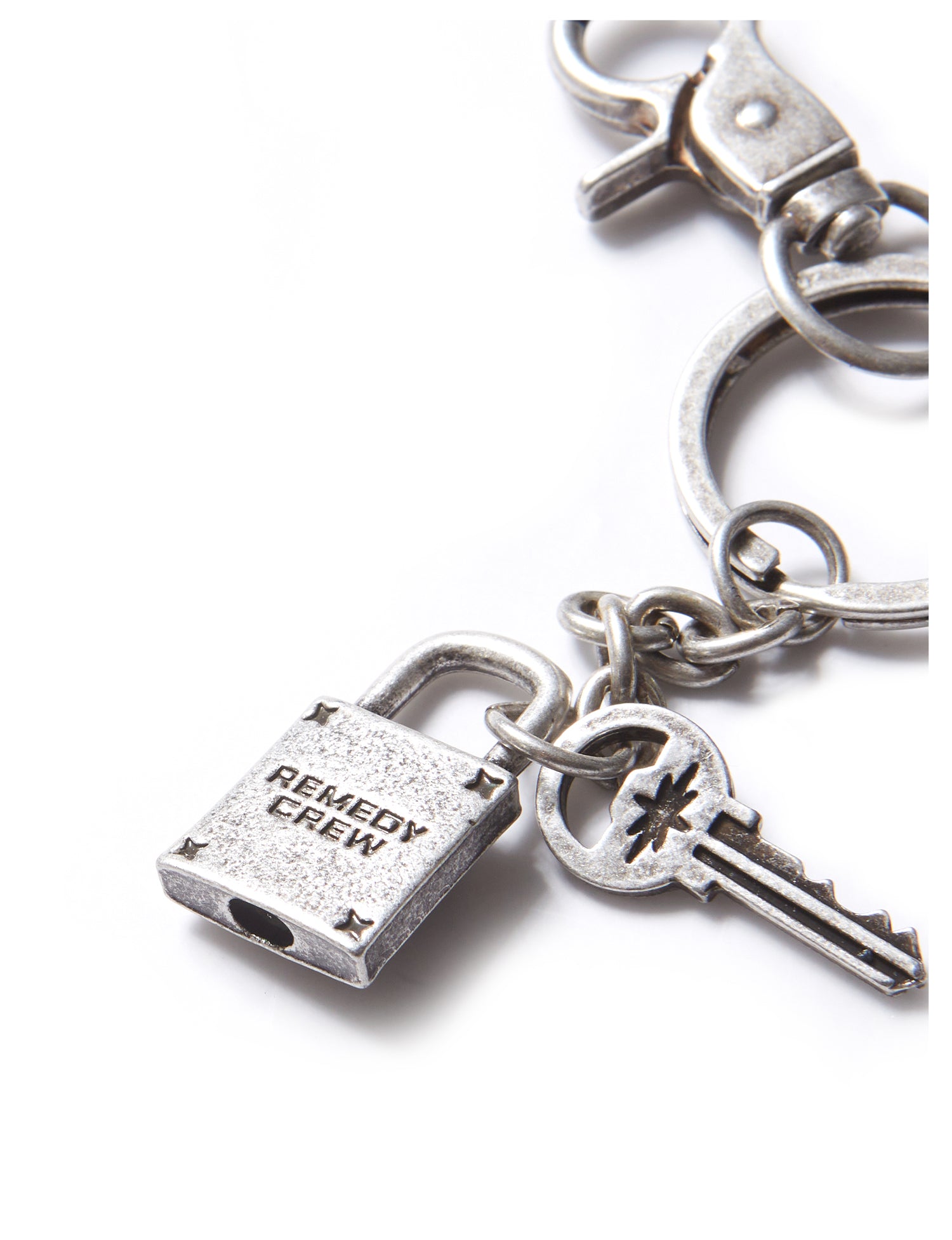 Remedy pendant lock key ring keychain