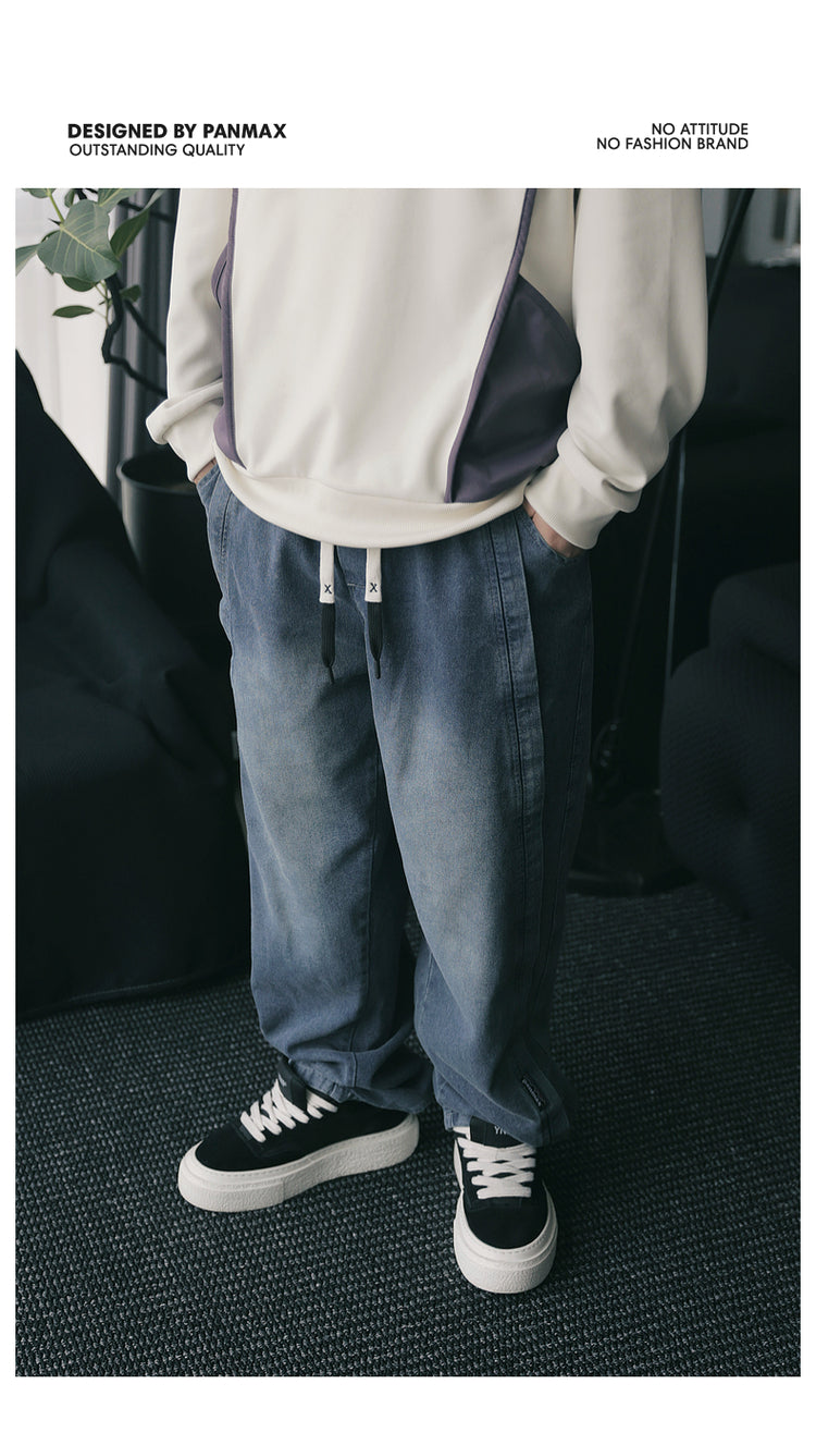 PANMAX Tide Brand Loose Straight Gradual Change Jeans