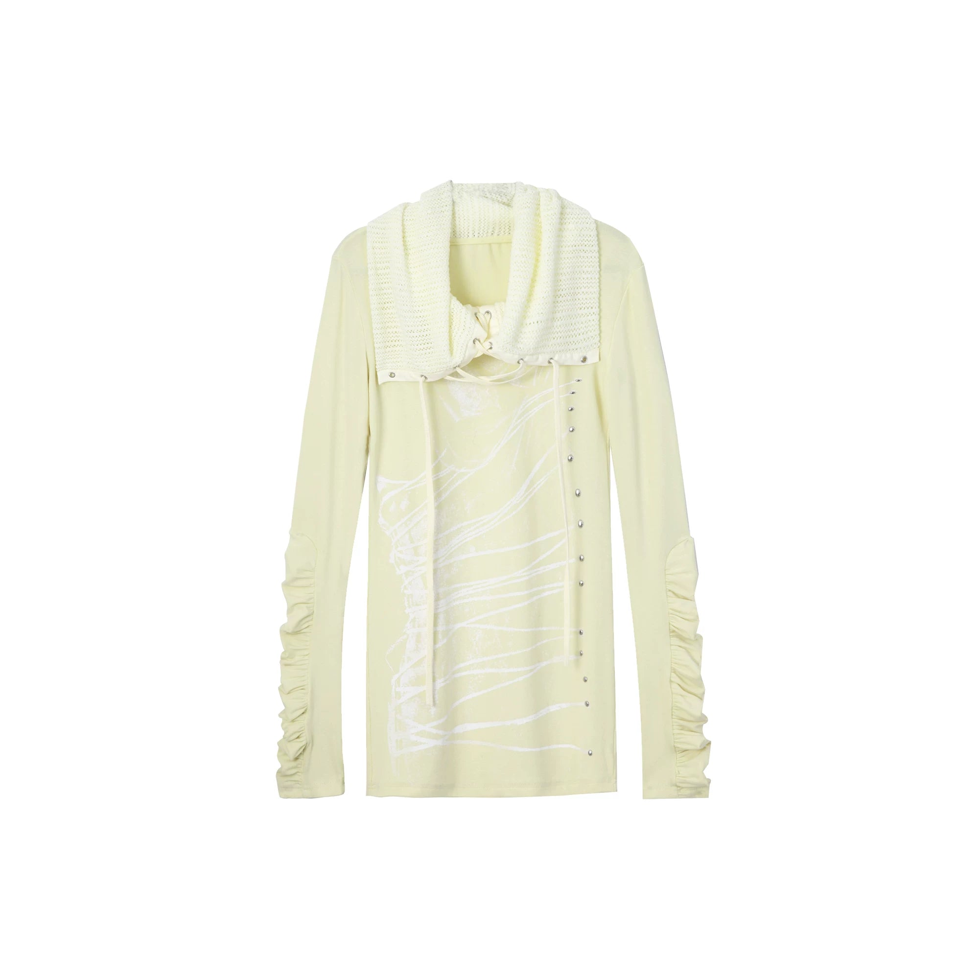 DoublePunch Shoulder Knitted Strap Long Sleeve