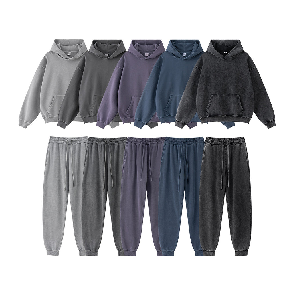BE Terry Washed Sweater Sweatpants Sports Style Suit