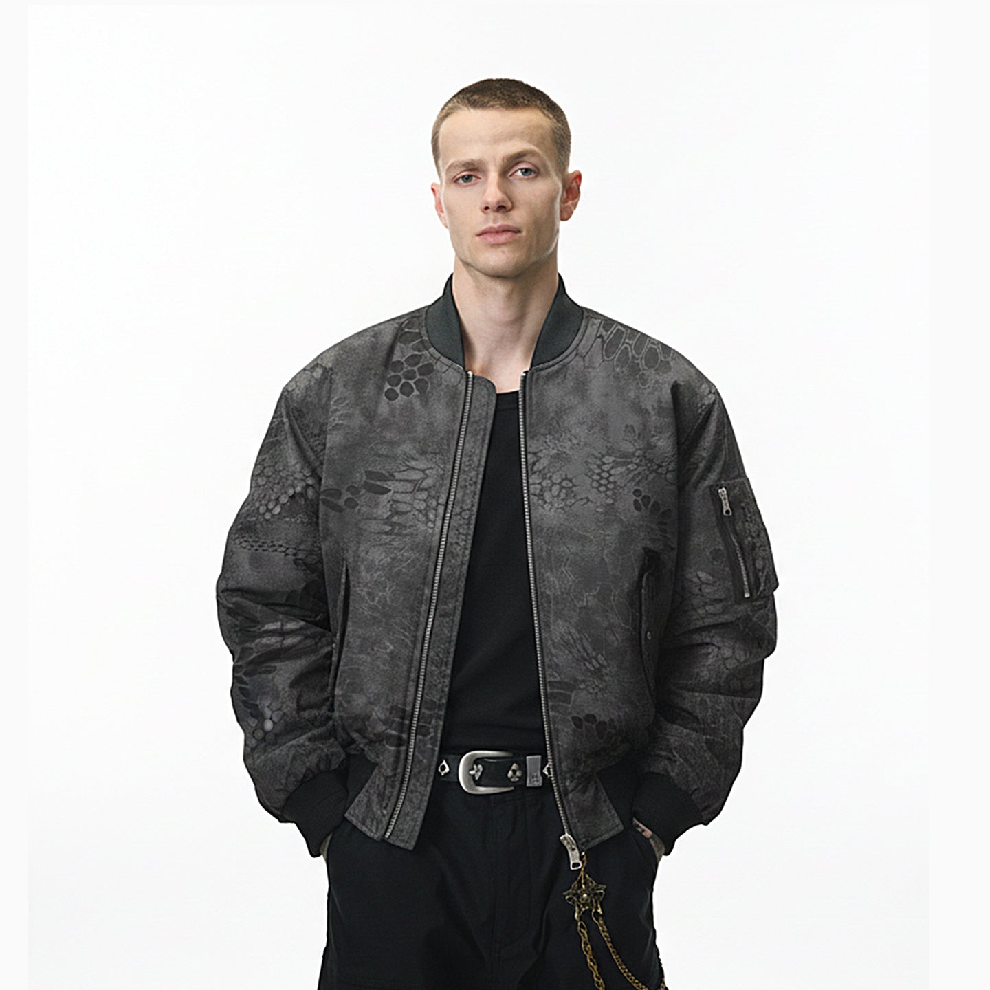 Inflation Camouflage Stand-up Neck Cotton Jacket